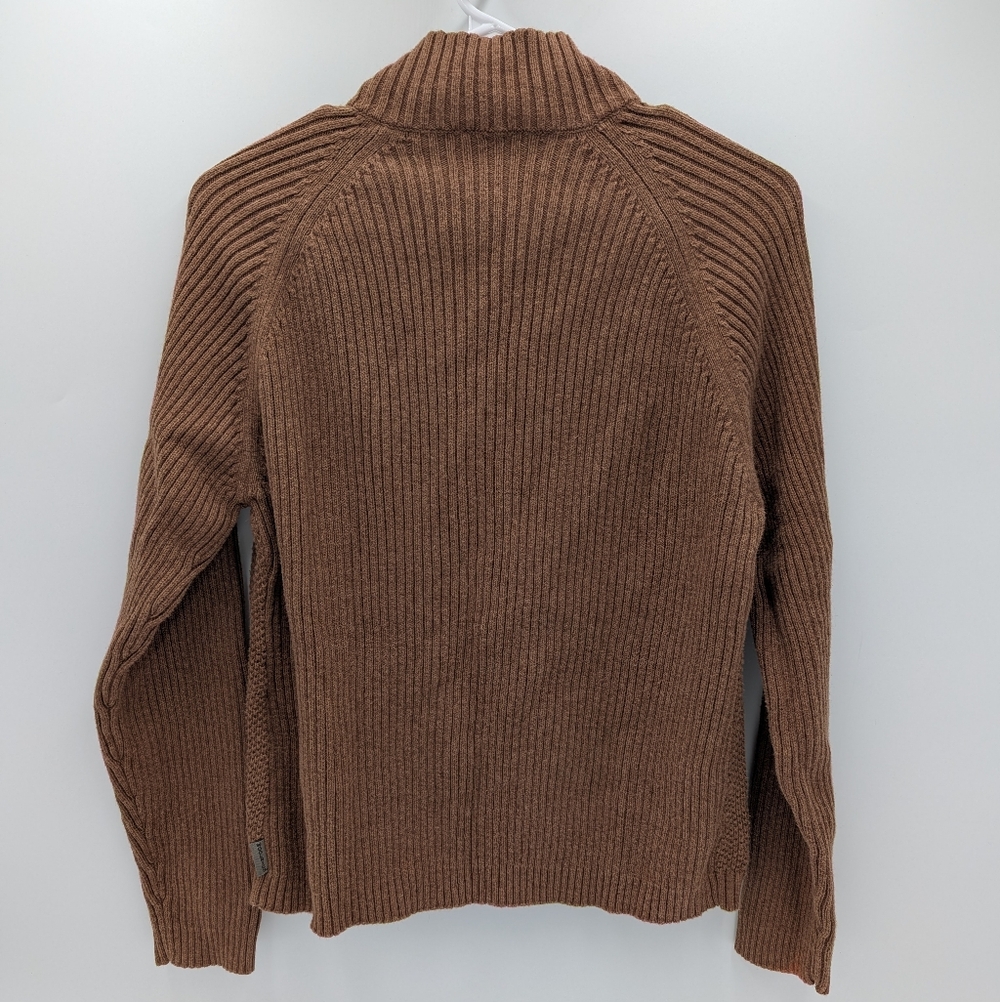 Woolrich Brown Quarter Zip Knit Sweater Pullover Earth Tone Outdoor Women's L - Picture 2 of 13